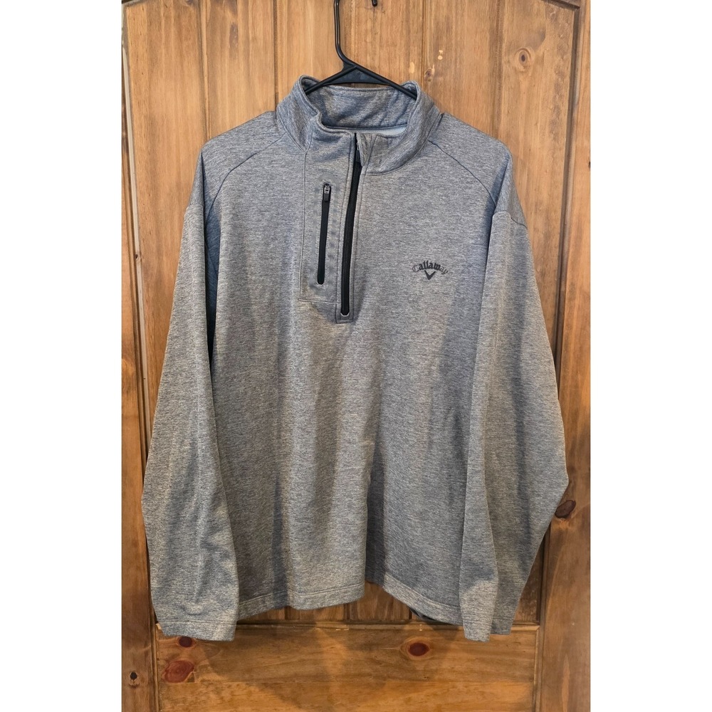 Callaway Pullover Sweatshirt Mens 2XL Gray Long‎ Sleeve 1/4 Zip Fleece Athletic